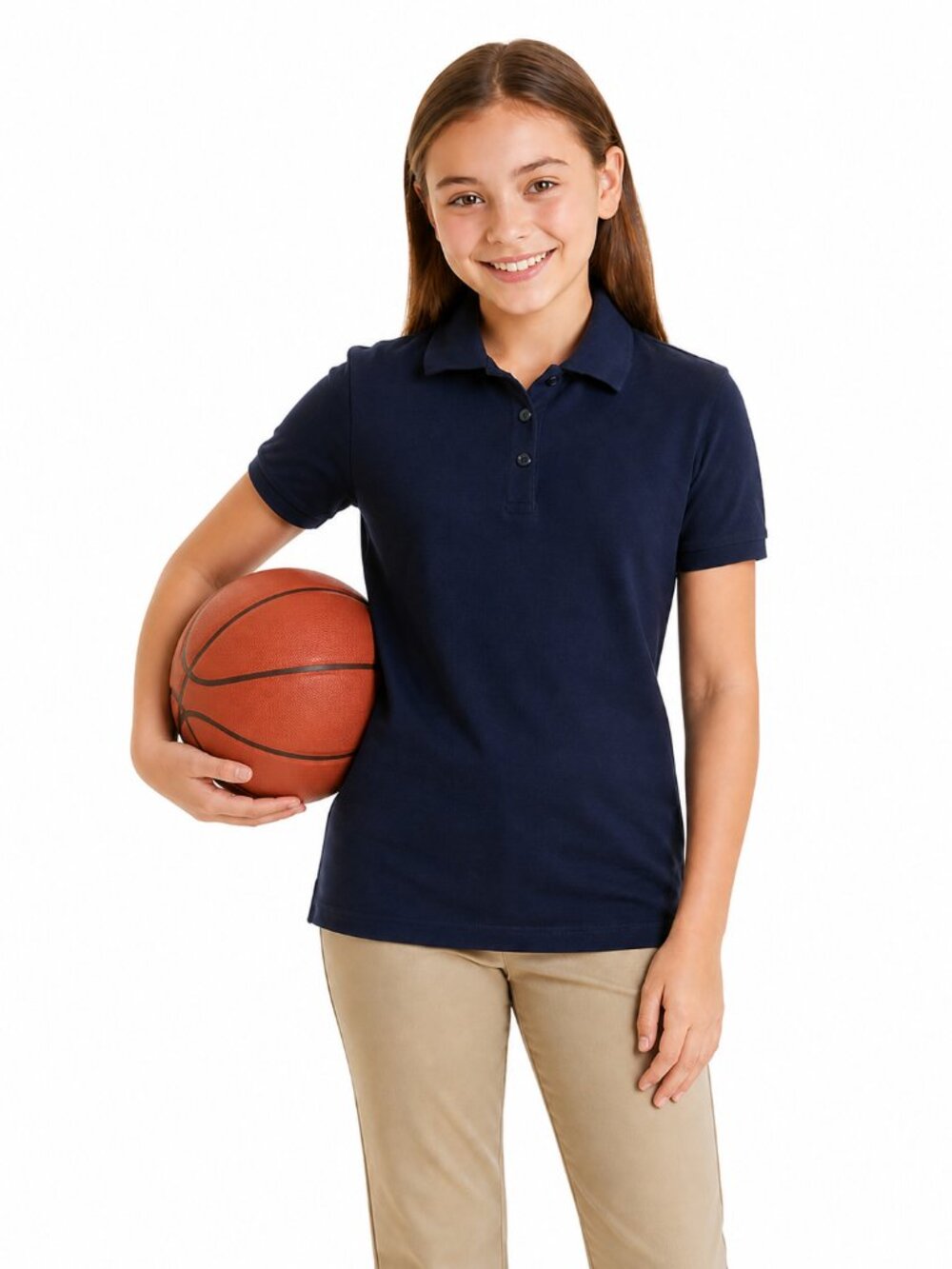 French Toast Girls School Uniform Polo 2-PACK Navy